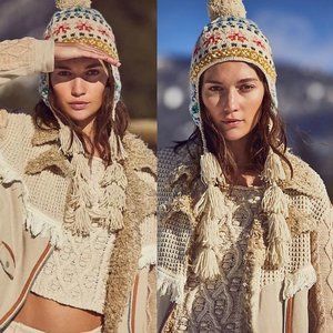 Free People French Knot Parker Tassel Trapper Hat NWT $98